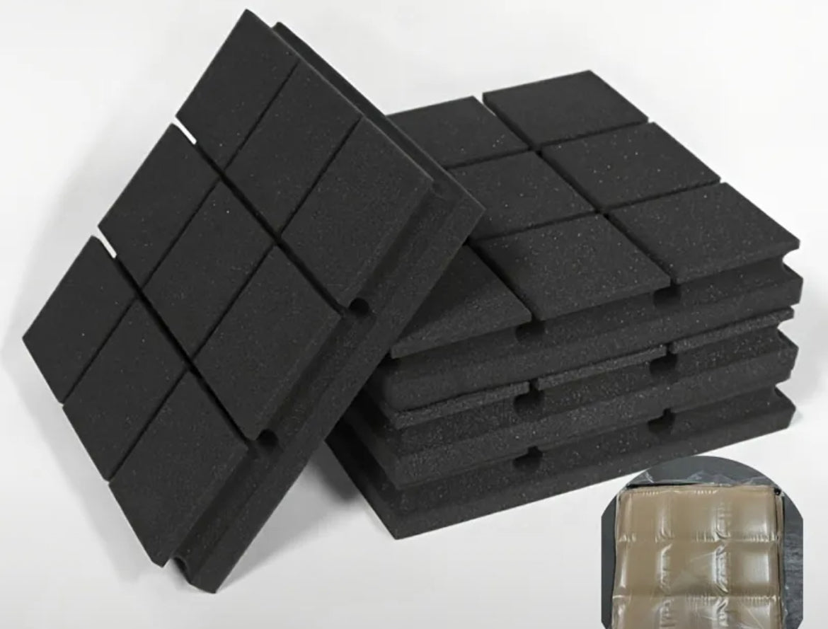 Sample Stock Black Squares Foam Acoustic Panels -12 pack