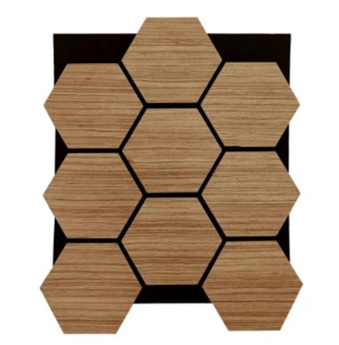 Wood Hexagonal Acoustic Panels Walnut
