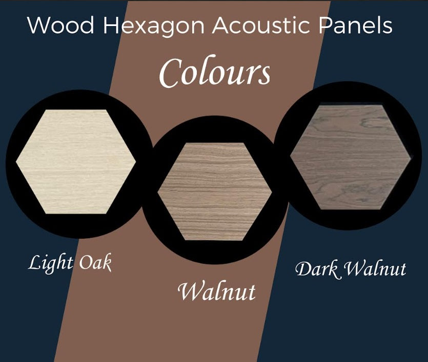 Wood Hexagonal Acoustic Panels Walnut