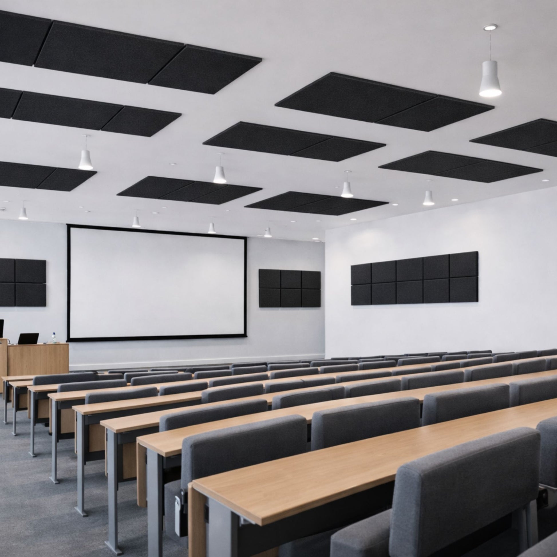 Echo-Less Acoustic Panels Rectangle  60x30cm Polyester Fibre Black 3 pack