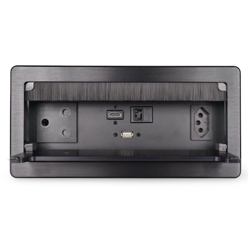 Echo-Less Desktop Power & AV Pop-Up Socket Black 265x130mm | Boardroom ...