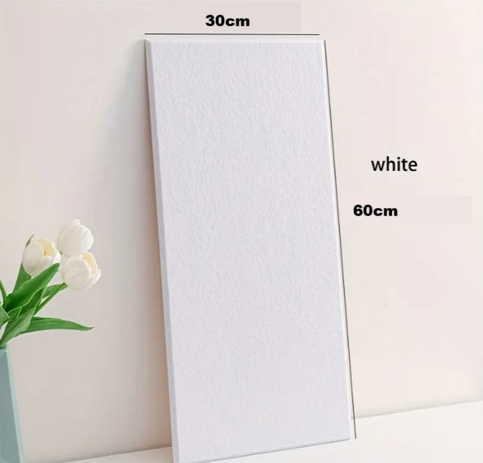 Acoustic Panels 60*30cm Rigid Fiber White 3 pack
