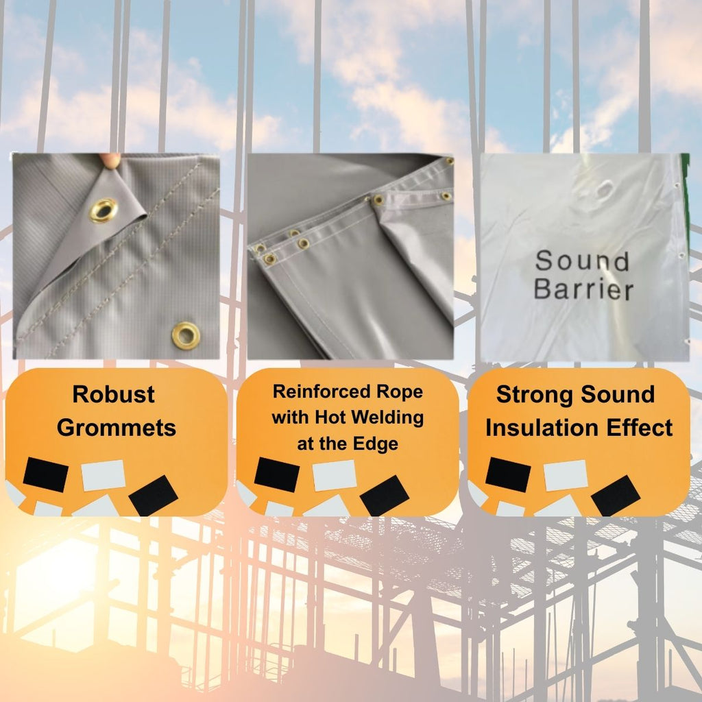 Echo-Less Construction Sound Barrier Tarp – 1.8m x 3.4m