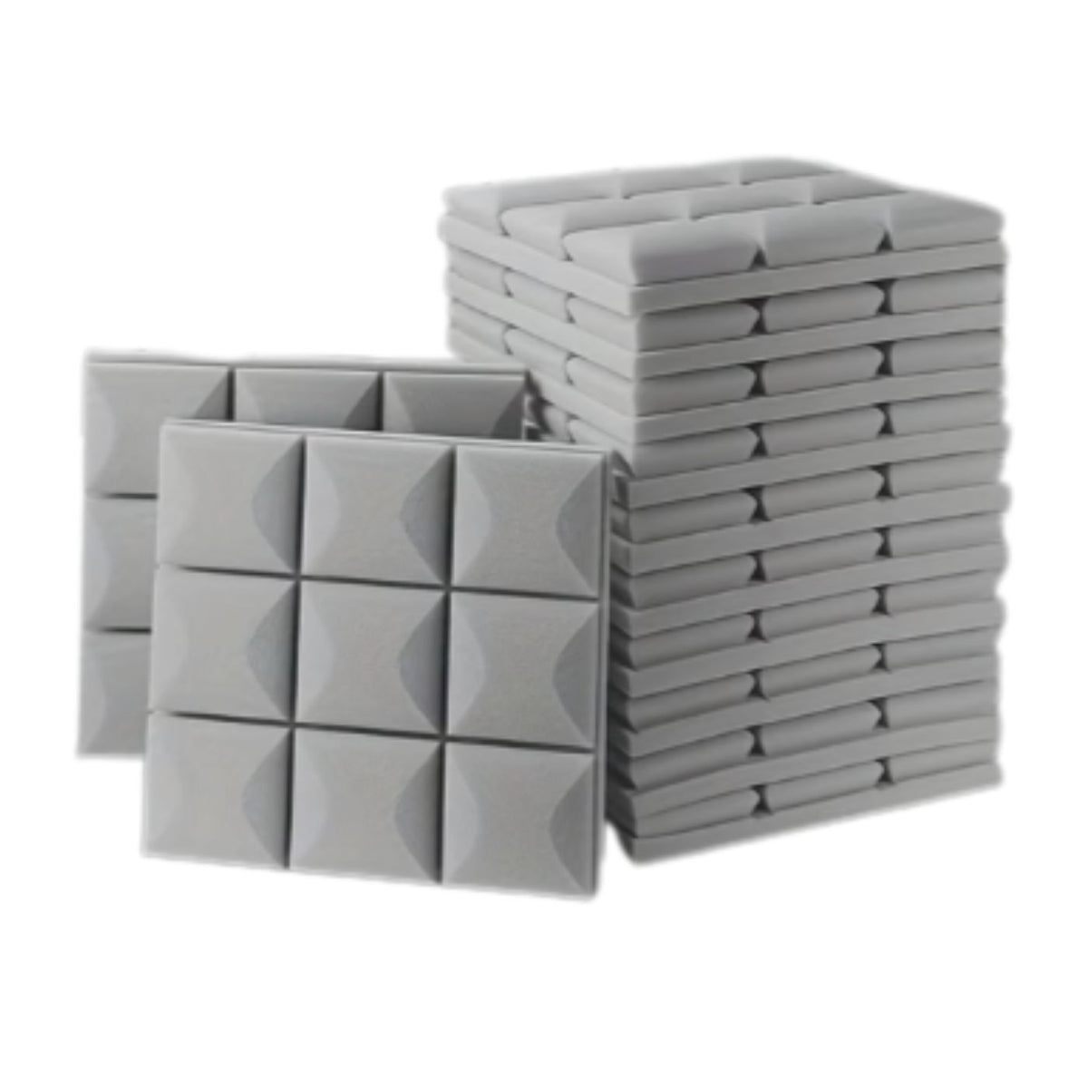 Mushroom Profile Acoustic Foam Panels – 12 Pack Grey - Echo-Less – Echo ...