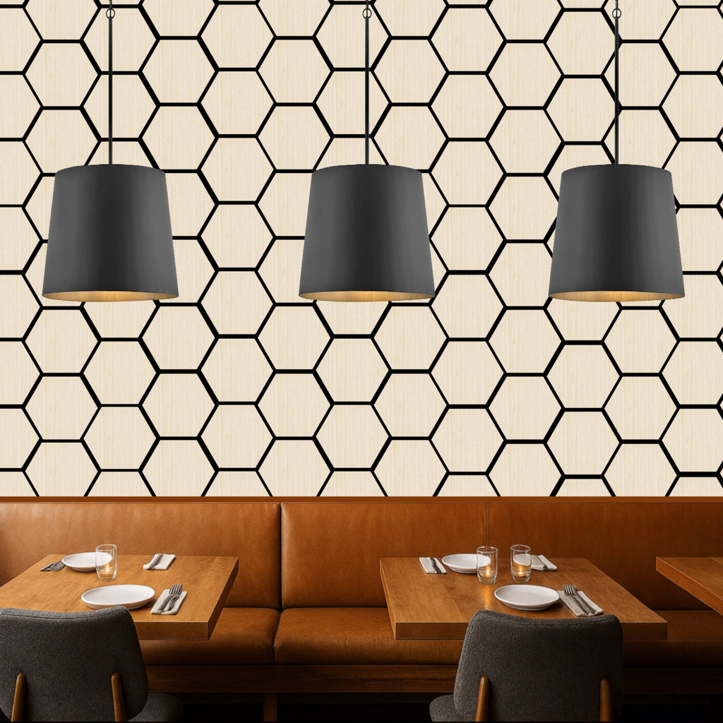 Wood Hexagonal Acoustic Panel Light Oak - 4 Panels