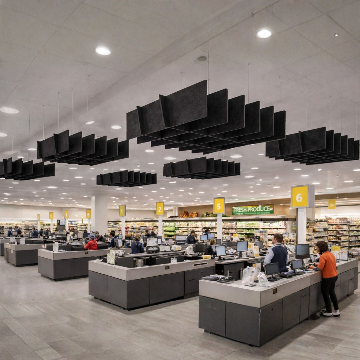Echo-Less Link Acoustic Ceiling Baffle White/Grey 2400mm 9mm | Sound ...