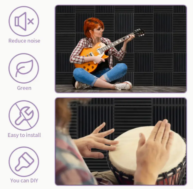 Echo-Less Self Adhesive Acoustic Wedge Panel 2.5cm