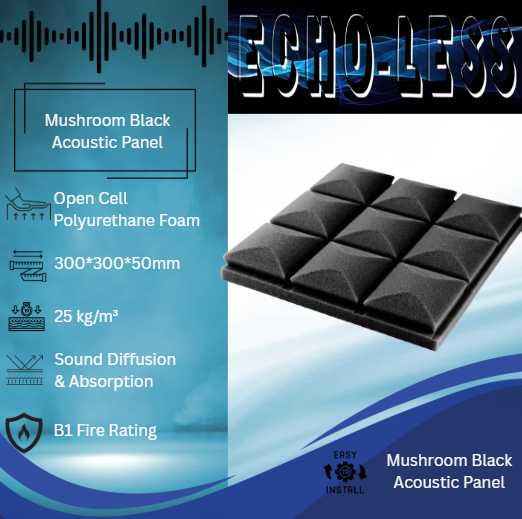 Echo-Less Mushroom Acoustic Foam Panels