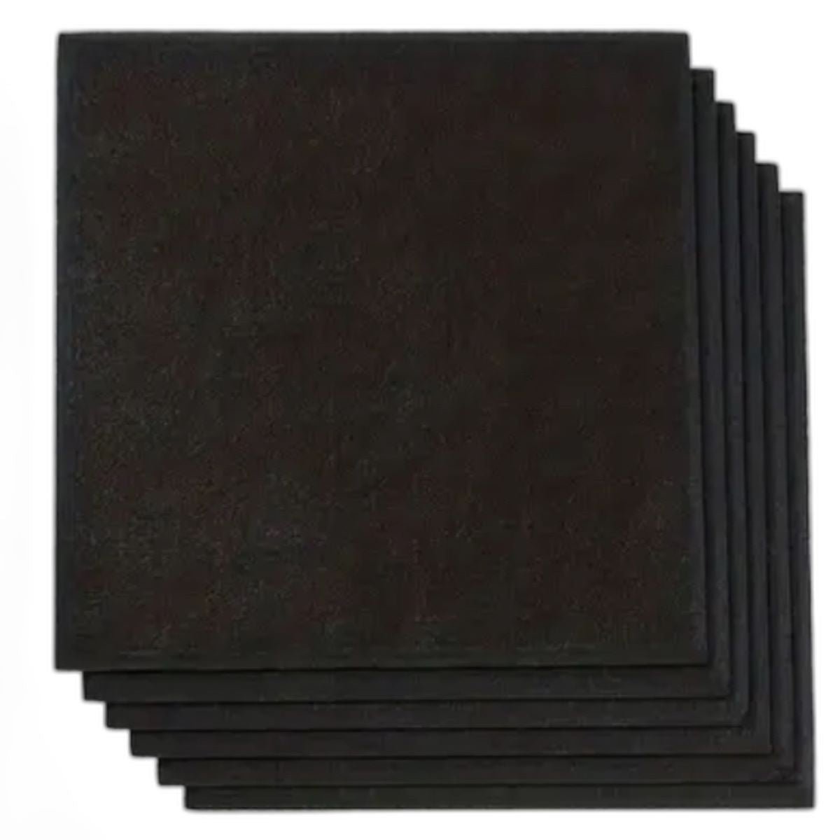 Acoustic Panels Self - adhesive Square Rigid Fiber Black - 6 pieces - Echo - Less