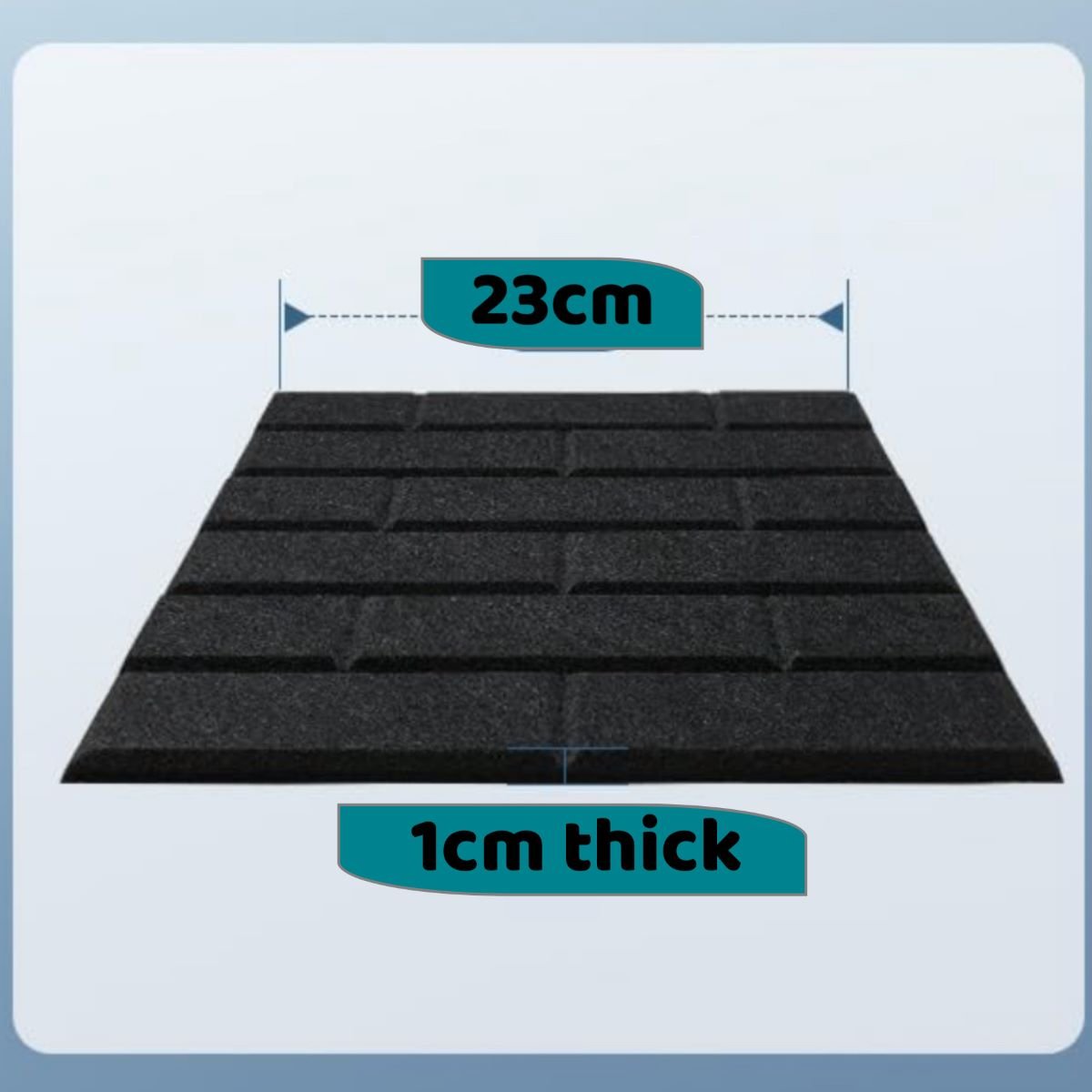 Brick Profile Fiber Acoustic Panel Black 12 Panels - Echo - Less