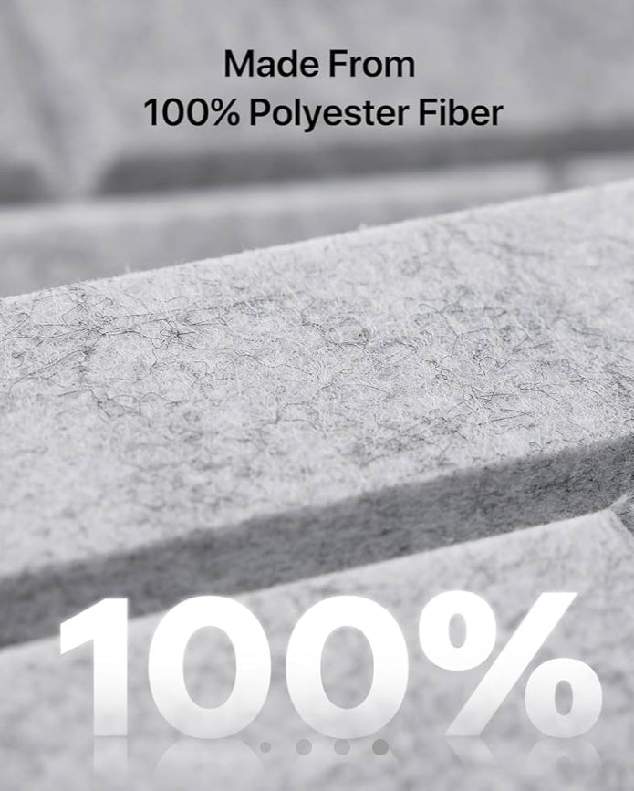 Brick Profile Fiber Acoustic Panel Grey 12 Panels - Echo - Less